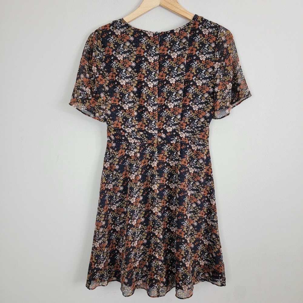 Madewell Orchard Flutter Sleeve Dress‎ Womens 2 Prairie Blossom Multicolor VNeck - Picture 8 of 12